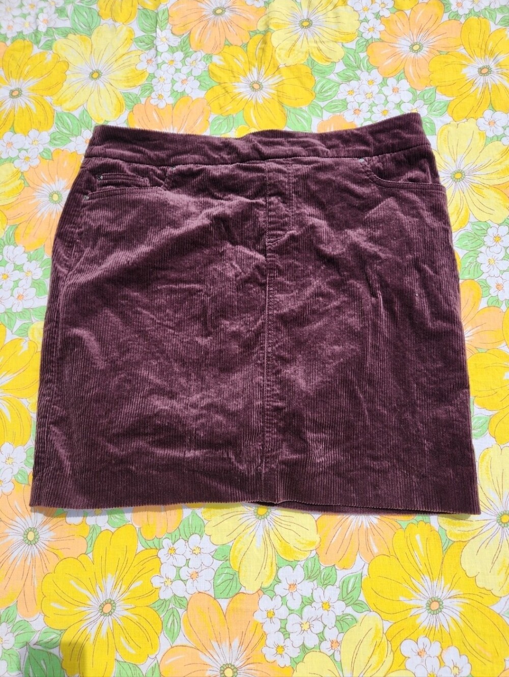 Plum Purple Corduroy Mini Skirt size L
